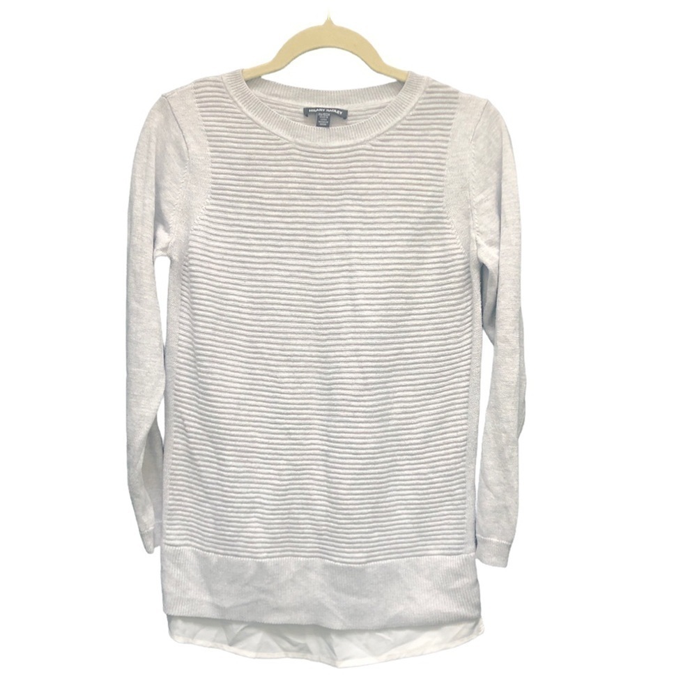 HILARY RADLEY GRAY LAYERED SWEATER